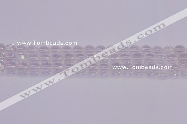 CCC621 15.5 inches 6mm faceted round natural white crystal beads