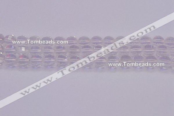 CCC622 15.5 inches 8mm faceted round natural white crystal beads