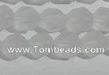 CCC627 15.5 inches 8mm faceted nuggets matte white crystal beads