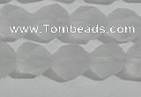 CCC628 15.5 inches 10mm faceted nuggets matte white crystal beads