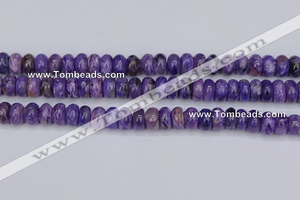 CCG123 15.5 inches 6*11mm rondelle charoite gemstone beads
