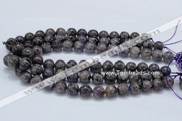 CCG23 15.5 inches 14mm round natural charoite gemstone beads