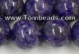 CCG313 15.5 inches 12mm round dyed charoite beads wholesale