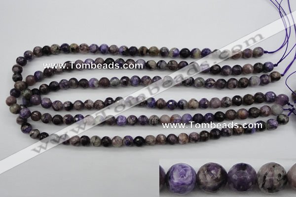 CCG52 15.5 inches 8mm faceted round natural charoite beads