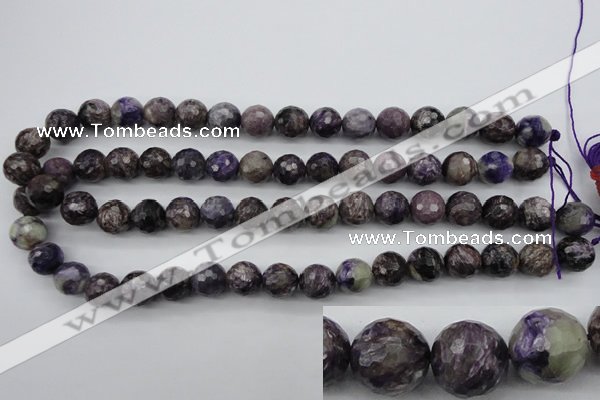 CCG54 15.5 inches 12mm faceted round natural charoite beads