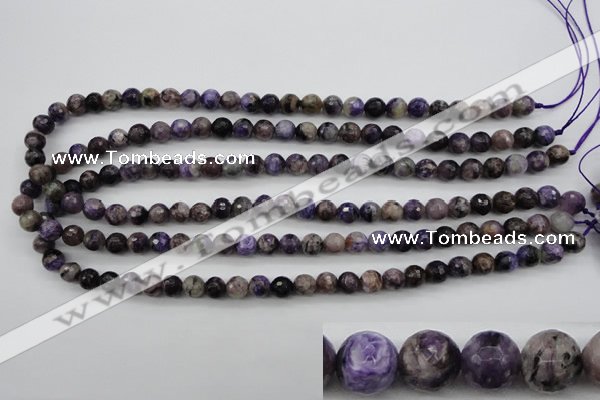 CCG56 15.5 inches 7mm faceted round natural charoite beads