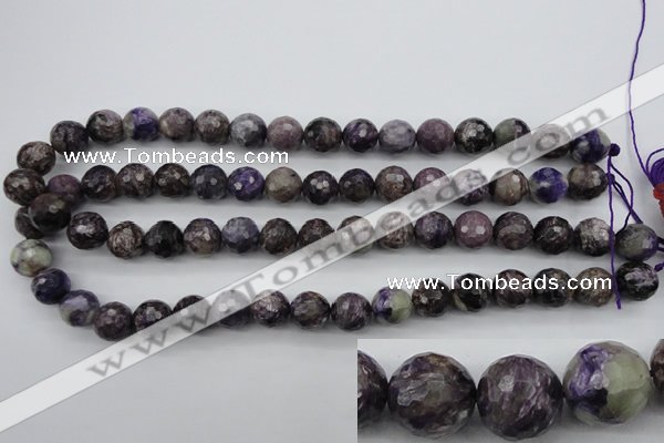 CCG57 15.5 inches 9mm faceted round natural charoite beads