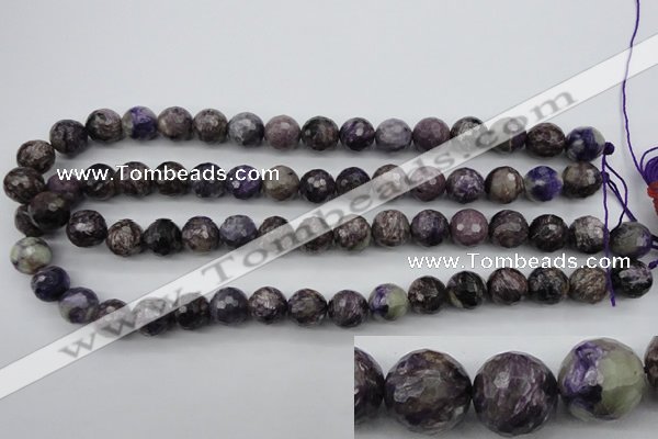 CCG58 15.5 inches 11mm faceted round natural charoite beads