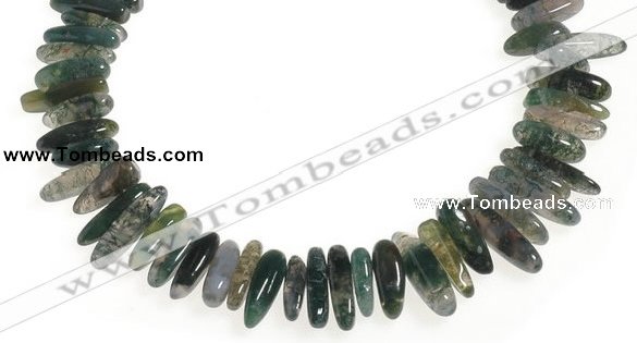 CCH05 16 inches moss agate chips gemstone beads wholesale