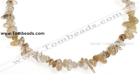 CCH11 16 inches quartz rutilated chips gemstone beads wholesale