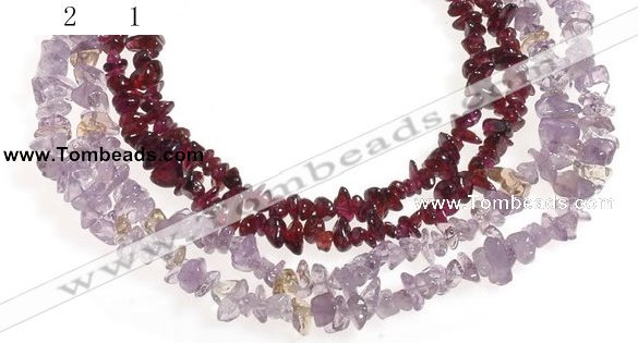 CCH19 34 inches garnet chips & amethyst chips beads wholesale