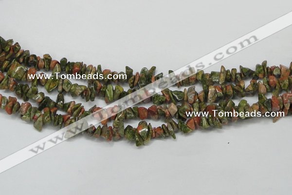 CCH203 34 inches 3*5mm unakite chips gemstone beads wholesale