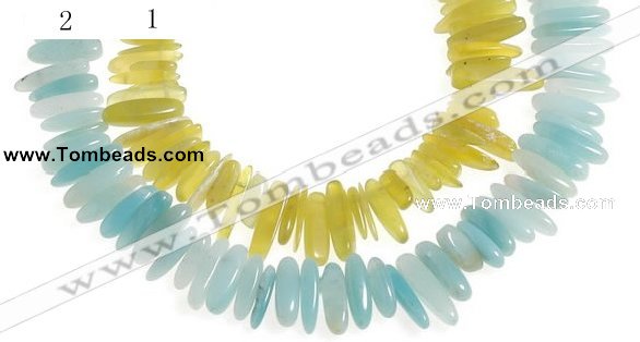 CCH22 16 inches Korea jade & amazonite chips gemstone beads