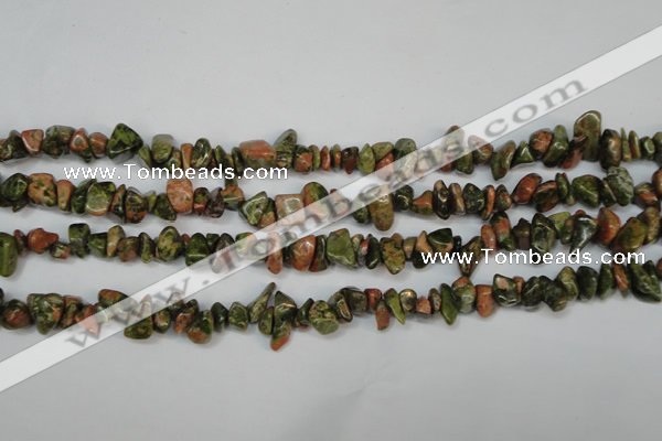 CCH225 34 inches 5*8mm unakite chips gemstone beads wholesale