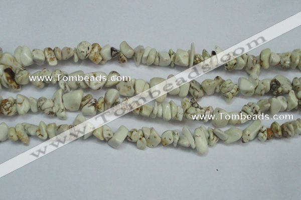 CCH232 34 inches 5*8mm white howlite turquoise chips beads wholesale