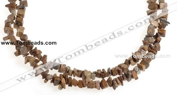 CCH27 35 inches picture jasper chips gemstone beads wholesale