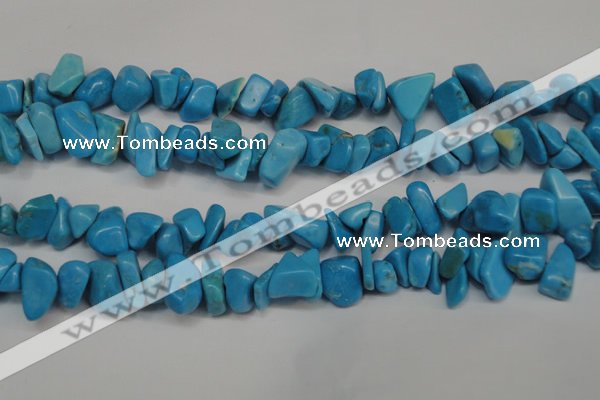 CCH282 34 inches 8*12mm dyed turquoise chips beads wholesale