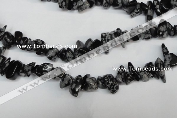 CCH299 34 inches 8*12mm snowflake obsidian chips gemstone beads wholesale