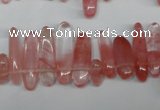 CCH341 15.5 inches 5*20mm cherry quartz chips beads wholesale