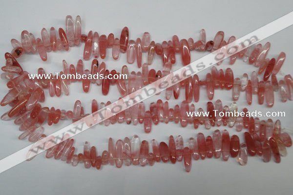 CCH341 15.5 inches 5*20mm cherry quartz chips beads wholesale