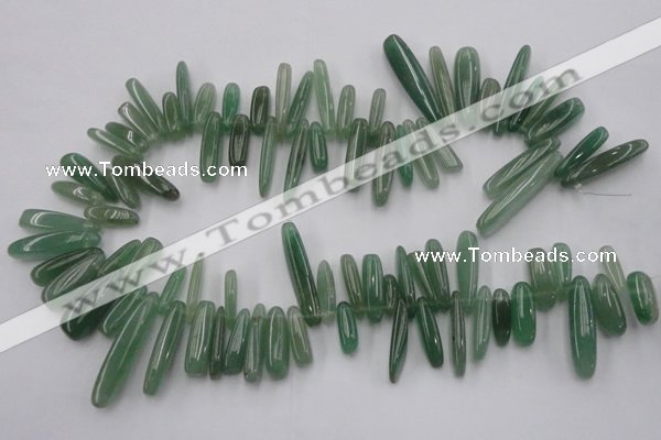 CCH405 15.5 inches 6*22mm - 7*35mm green aventurine chips beads