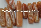 CCH406 15.5 inches 6*25mm - 12*38mm red aventurine chips beads