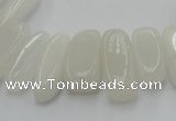 CCH407 15.5 inches 6*18mm - 10*22mm white jade chips beads