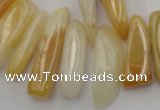 CCH408 15.5 inches 6*20mm - 7*30mm yellow jade chips beads