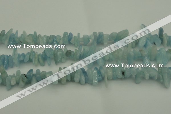 CCH603 15.5 inches 3*12mm - 4*16mm aquamarine chips gemstone beads