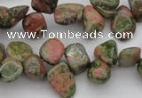 CCH636 15.5 inches 6*8mm - 10*14mm unakite gemstone chips beads