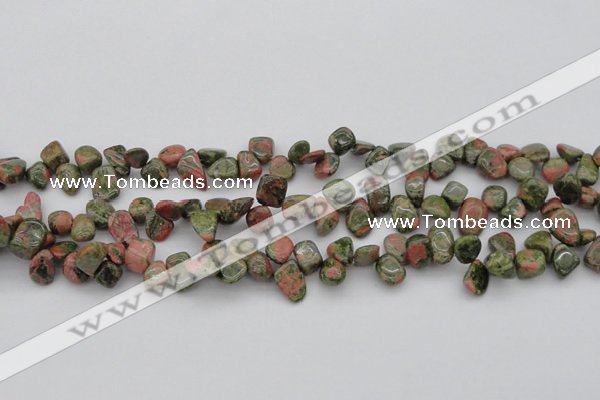 CCH636 15.5 inches 6*8mm - 10*14mm unakite gemstone chips beads