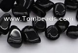 CCH640 15.5 inches 6*8mm - 10*14mm black agate chips beads