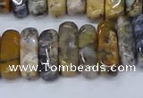 CCH712 15.5 inches 5*10mm - 5*15mm black moss opal chips beads