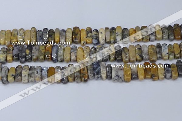 CCH712 15.5 inches 5*10mm - 5*15mm black moss opal chips beads