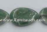 CCJ08 15.5 inches 22*30mm flat teardrop natural African jade beads