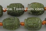 CCJ231 15.5 inches 13*18mm carved buddha China jade beads