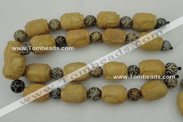 CCJ235 15.5 inches 22*28mm carved buddha China jade beads
