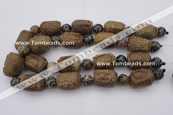 CCJ236 15.5 inches 22*28mm carved buddha China jade beads