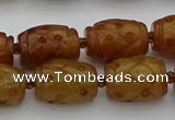 CCJ324 15.5 inches 12*16mm - 13*18mm carved drum China jade beads