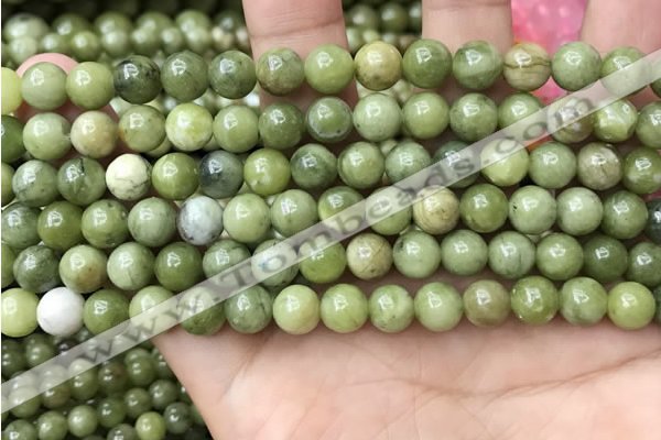 CCJ332 15.5 inches 8mm round green China jade beads wholesale