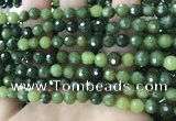 CCJ337 15.5 inches 6mm faceted round China green jade beads