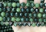 CCJ339 15.5 inches 10mm faceted round China green jade beads