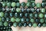 CCJ340 15.5 inches 12mm faceted round China green jade beads