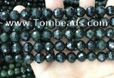 CCJ345 15.5 inches 10mm faceted round dark green jade beads