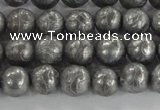 CCJ350 15.5 inches 8mm carved round plated China jade beads