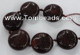 CCJ362 40mm carved coin China jade beads wholesale