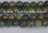 CCJ420 15.5 inches 4mm faceted round dendritic green jade beads