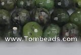 CCJ423 15.5 inches 10mm faceted round dendritic green jade beads