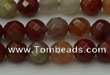 CCJ461 15.5 inches 6mm faceted round colorful jasper beads