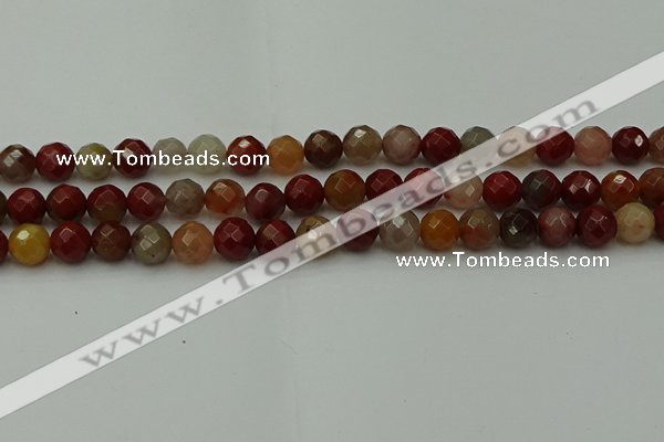 CCJ462 15.5 inches 8mm faceted round colorful jasper beads